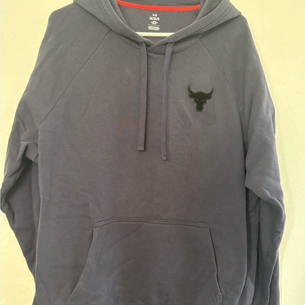 Under Armour Dark Blue Gray Hoodie with Black Logo